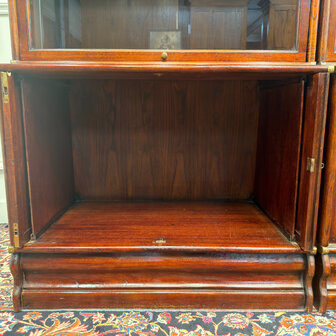 Klassiek-Antiek-Engels-Oud-Vintage-Chesterfield-Globe-Wernicke-Stijl-Boekenkast-Bibliotheekkast-Kast