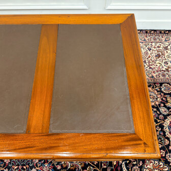 Klassiek-Engels-Antiek-Oud-Vintage-Chesterfield-Bureau-Desk-Bruin-Leder