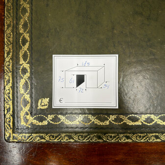 Klassiek-Engels-Antiek-Oud-Vintage-Chesterfield-Bureau-Desk-Schrijftafel-Groen-Leder