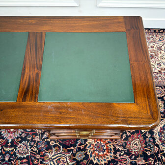 Klassiek-Antiek-Engels-Oud-Vintage-Chesterfield-Bureau-Desk-Groen-Leder