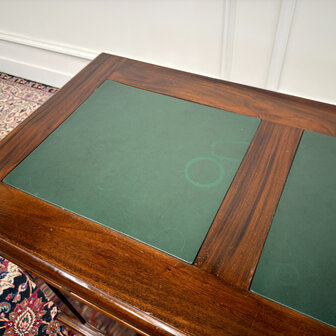 Klassiek-Antiek-Engels-Oud-Vintage-Chesterfield-Bureau-Desk-Groen-Leder