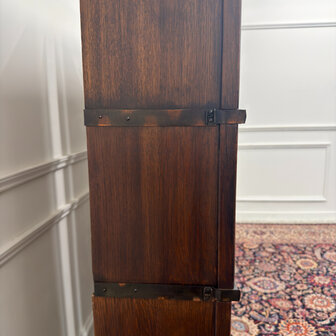 Klassiek-Engels-Antiek-Oud-Vintage-Chesterfield-Originele-Globe-Wernicke-Boekenkast-Kast
