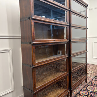 Klassiek-Engels-Antiek-Oud-Vintage-Chesterfield-Originele-Globe-Wernicke-Boekenkast-Kast