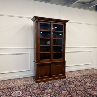 Klassiek-Engels-Antiek-Oud-Vintage-Chesterfield-Eiken-Boekenkast-Buffetkast-Bibliotheekkast-Kast