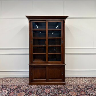 Klassiek-Engels-Antiek-Oud-Vintage-Chesterfield-Eiken-Boekenkast-Buffetkast-Bibliotheekkast-Kast