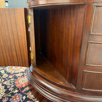 Klassiek-Engels-Antiek-Oud-Vintage-Chesterfield-Groot-Ovaal-Bureau-Desk