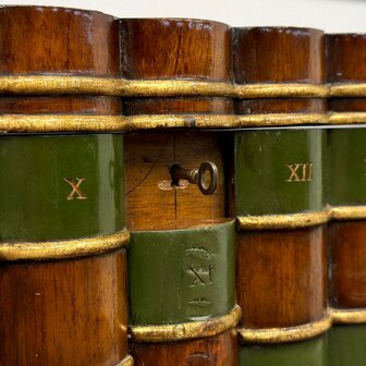 Klassiek-Engels-Antiek-Oud-Vintage-Chesterfield-Originele-Globe-Wernicke-Faux-books-Boekenkist-Boekendoos