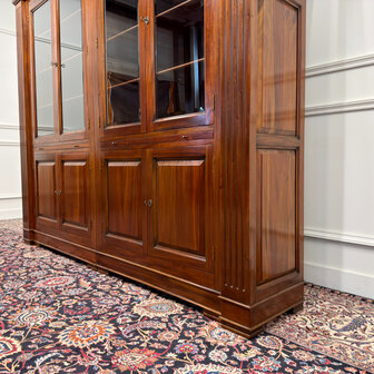 Klassiek-Engels-Antiek-Oud-Vintage-Chesterfield-Boekenkast-Bibliotheekkast-Kast