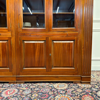 Klassiek-Engels-Antiek-Oud-Vintage-Chesterfield-Boekenkast-Bibliotheekkast-Kast