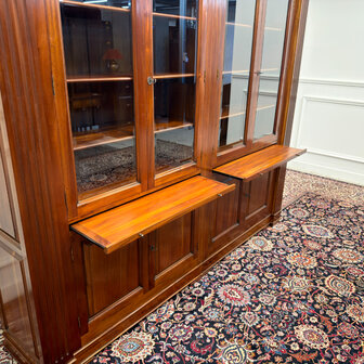 Klassiek-Engels-Antiek-Oud-Vintage-Chesterfield-Boekenkast-Bibliotheekkast-Kast