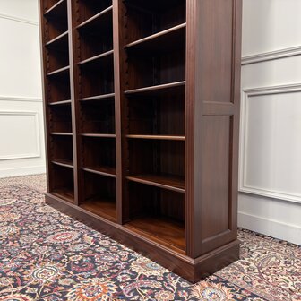 Klassiek-Engels-Antiek-Oud-Vintage-Chesterfield-Open-Boekenkast-Bibliotheekkast-Kast