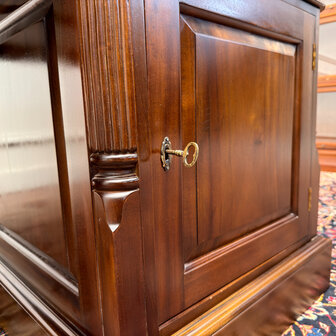 Klassiek-Engels-Antiek-Oud-Vintage-Chesterfield-Zeer-Groot-Bureau-Desk-Partnerdesk-Bruin-Leder