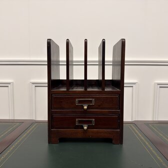 Klassiek-Engels-Antiek-Oud-Vintage-Chesterfield-Bureau-Organizer