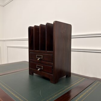 Klassiek-Engels-Antiek-Oud-Vintage-Chesterfield-Bureau-Organizer