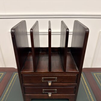 Klassiek-Engels-Antiek-Oud-Vintage-Chesterfield-Bureau-Organizer
