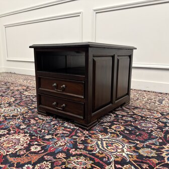 Klassiek-Engels-Antiek-Oud-Vintage-Chesterfield-Kantoorkast-Sidetable-Printerkast