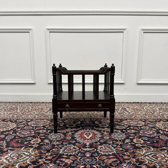 Klassiek-Engels-Antiek-Oud-Vintage-Chesterfield-Lektuurbak-Lectuurbak-Tijdschriftenrek
