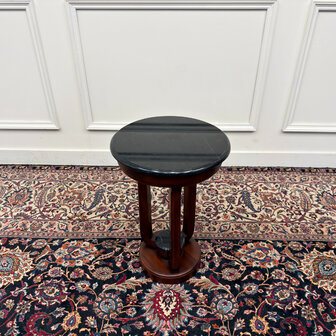 Klassiek-Engels-Antiek-Oud-Vintage-Chesterfield-Art-Deco-Sidetable-Bijzettafel-Tafel-Marmer-Blad