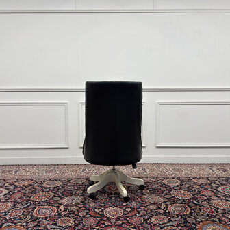 Klassiek-Engels-Antiek-Oud-Vintage-Chesterfiel-Bureaustoel-President-Chair-Zwart-Leder-4