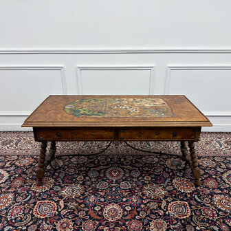 Klassiek-Spaans-Antiek-Oud-Vintage-Schrijftafel-19e-eeuw-Met-Lederen-Wereldkaart-3