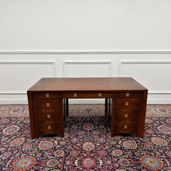 Klassiek-Engels-Antiek-Oud-Vintage-Chesterfield-Bureau-Desk-Eichholtz-Eikenhout-4