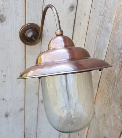 Nostalgische wandlamp koper 2
