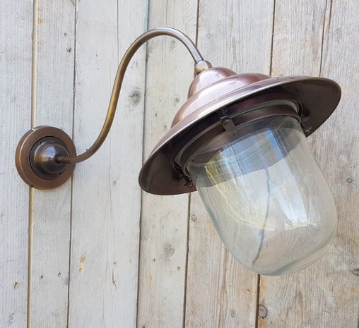 Nostalgische wandlamp koper 3
