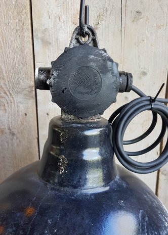 Vintage industriële emaille hanglamp 2