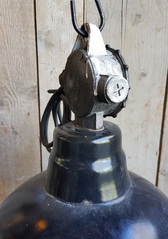 Vintage industriële emaille hanglamp 3