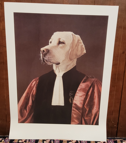 Klassieke-poster-jachthond-hond-in-klederdracht-goldenretriever