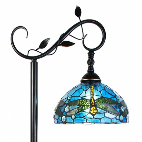 Ronde-Tiffany-vloerlamp-blauw-bruin-glas-rond-staande-lamp-2