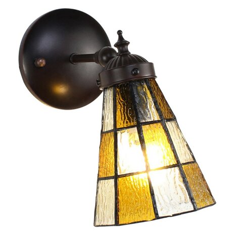 Geruite-Tiffany-wandlamp-tiffany-bruin-glas-metaal-muurlamp