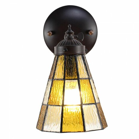 Geruite-Tiffany-wandlamp-tiffany-bruin-glas-metaal-muurlamp-1