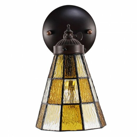 Geruite-Tiffany-wandlamp-tiffany-bruin-glas-metaal-muurlamp-2