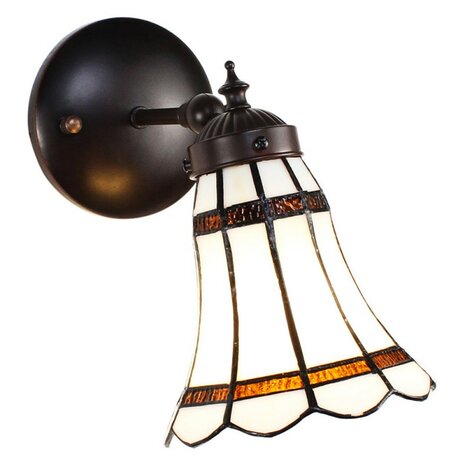 Tiffany-wandlamp-muurlamp-klassiek-wit-bruin-glas-metaal-rond-muurlamp