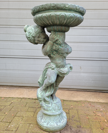 Antieke-bronze-Engel-Putti-met-vaas-bloempot-bloembak