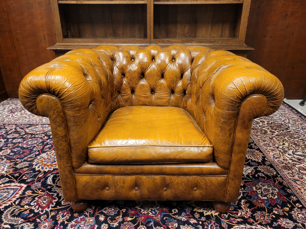 Lederen-Chesterfield-fauteuil-1-zits-bank-cognac-bruin