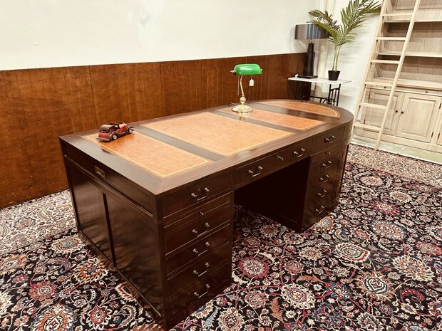 Klassiek-Engels-Engelse-Antiek-Art-Deco-Jan-Frantzen-Bureau-Partnerdesk-Tafel