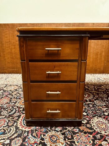 Klassiek-Antiek-Chesterfield-Engels-Art-Deco-Bureau-Desk-Partnerdesk