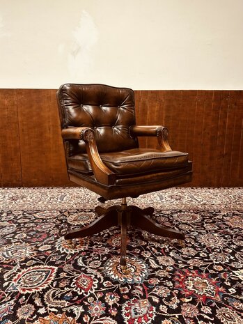 Klassiek-Engels-Antiek-Chesterfield-Bureaustoel-President-Chair