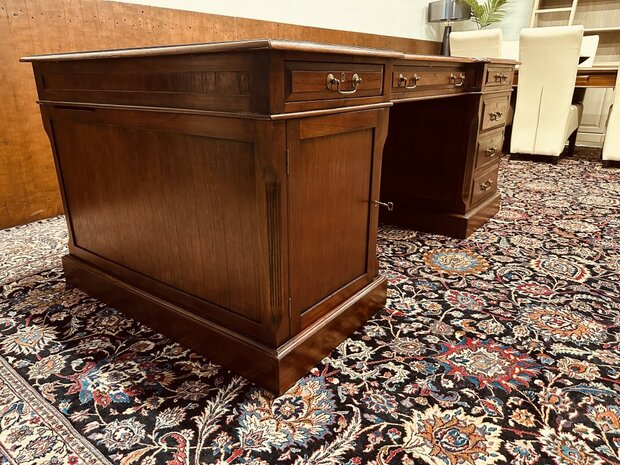 Klassiek-Engels-Engelse-Antiek-Oud-Bureau-Desk-Partnerdesk-Globe-Wernicke-5