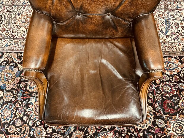 Chesterfield-Bureaustoel-Bruin