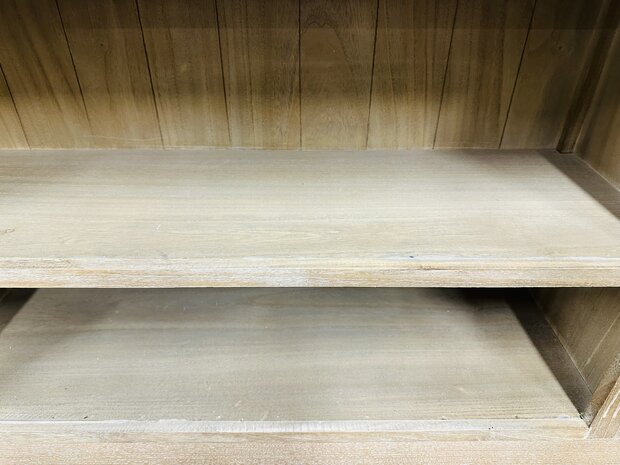 Landelijke-Blank-Eiken-Boekenkast