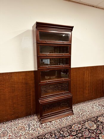 Klassiek-Engelse-Antieke-Globe-Wernicke-Boekenkast-Kast