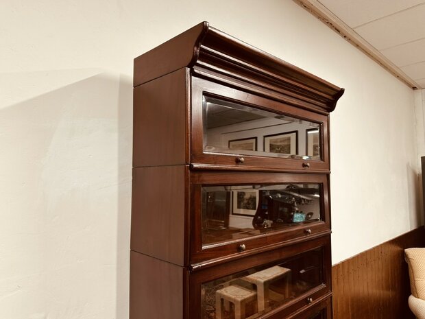 Klassiek-Engelse-Antieke-Globe-Wernicke-Boekenkast-Kast