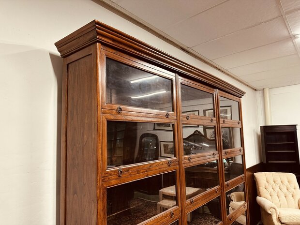 Grote-Klassiek-Engels-Engelse-Antiek-Antieke-Boekenkast-Bibliotheekkast