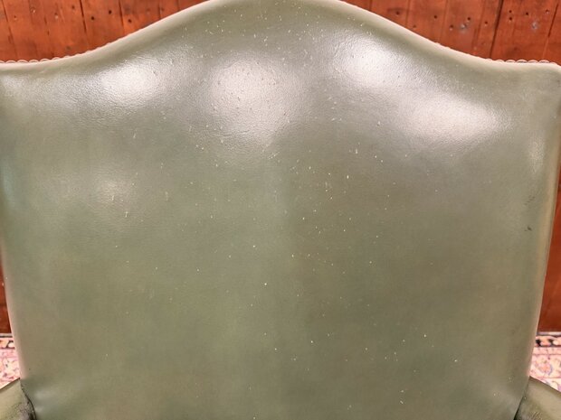 Klassiek-Engels-Antiek-Oud-Chesterfield-Bureaustoel-President-Chair-Groen-Leder-6