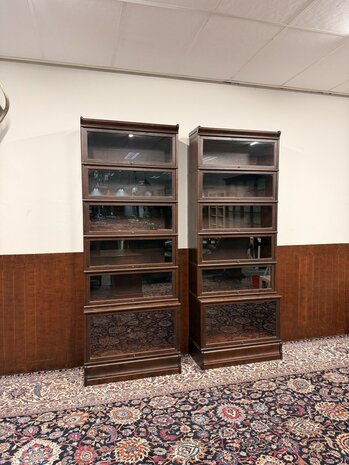 Antiek-Engels-Klassiek-Oud-Globe-Wernicke-Boekenkast-Bibliotheekkast-Vitrinekast