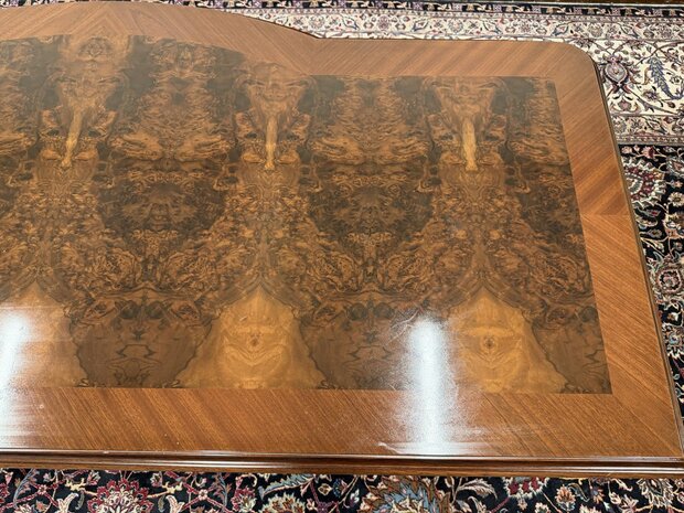 Antiek-Klassiek-Oud-Italiaans-Notenhout-Wortelhout-Bureau-met-Achterschot-16