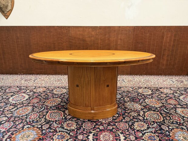 Klassiek-Engels-Antiek-Oud-Chesterfield-Globe-Wernicke-Vergadertafel-Tafel